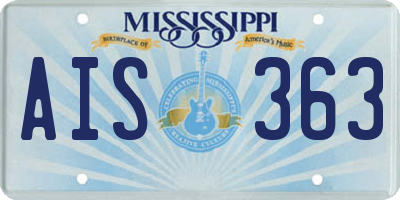 MS license plate AIS363