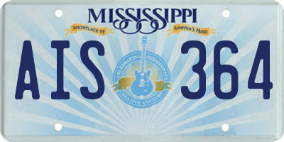 MS license plate AIS364