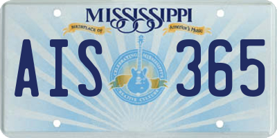 MS license plate AIS365