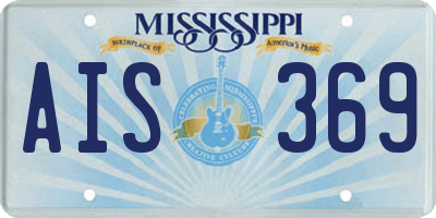 MS license plate AIS369