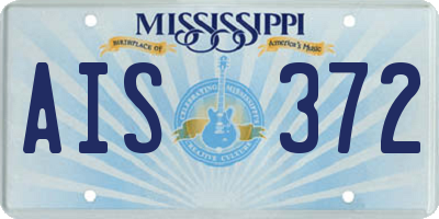 MS license plate AIS372