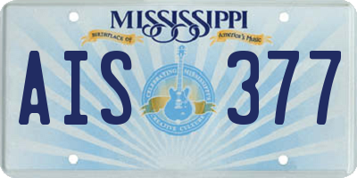 MS license plate AIS377