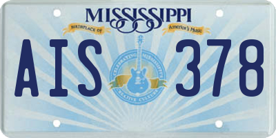 MS license plate AIS378