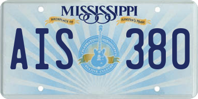MS license plate AIS380
