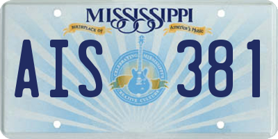 MS license plate AIS381