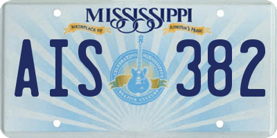 MS license plate AIS382