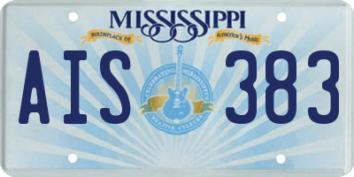 MS license plate AIS383