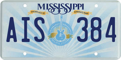 MS license plate AIS384