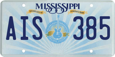 MS license plate AIS385
