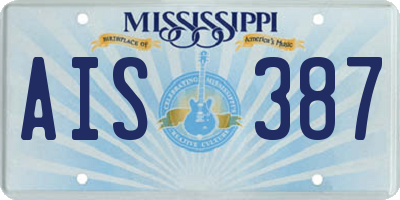 MS license plate AIS387