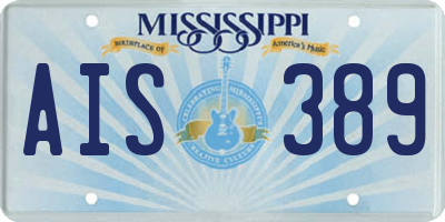 MS license plate AIS389