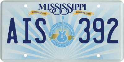 MS license plate AIS392