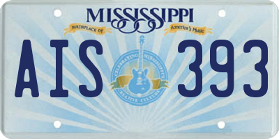 MS license plate AIS393