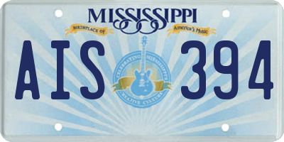 MS license plate AIS394