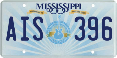 MS license plate AIS396