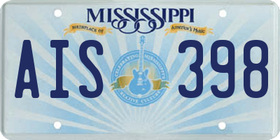 MS license plate AIS398