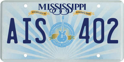 MS license plate AIS402