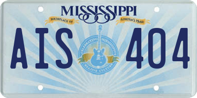 MS license plate AIS404