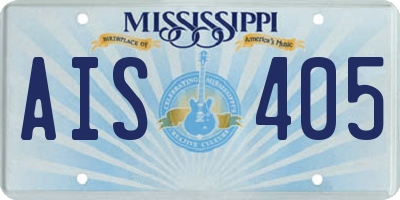 MS license plate AIS405