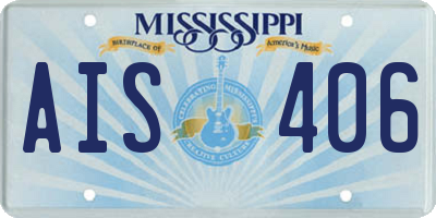 MS license plate AIS406