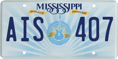 MS license plate AIS407