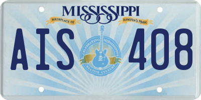 MS license plate AIS408