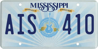 MS license plate AIS410