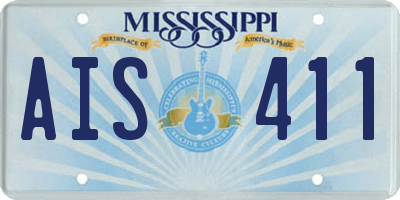 MS license plate AIS411