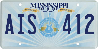MS license plate AIS412
