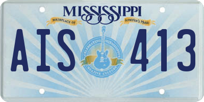 MS license plate AIS413