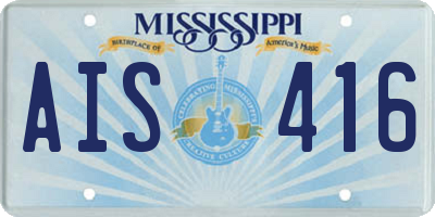MS license plate AIS416