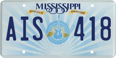 MS license plate AIS418