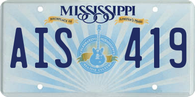 MS license plate AIS419
