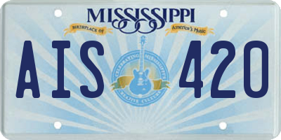 MS license plate AIS420