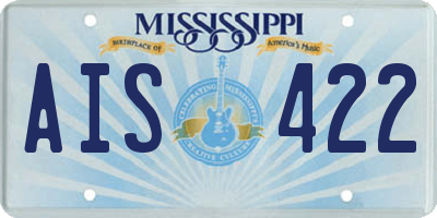 MS license plate AIS422
