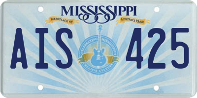 MS license plate AIS425