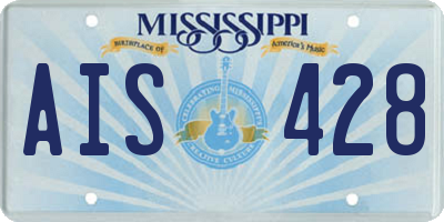 MS license plate AIS428