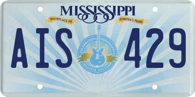 MS license plate AIS429