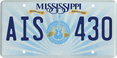 MS license plate AIS430