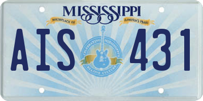 MS license plate AIS431