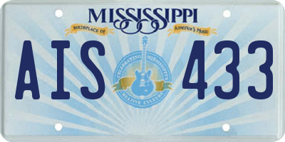 MS license plate AIS433