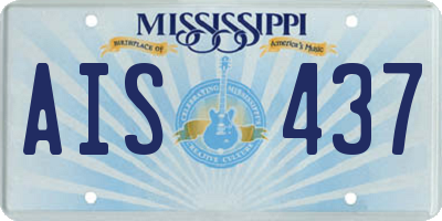 MS license plate AIS437