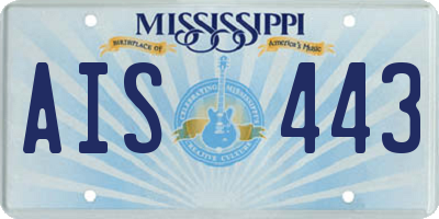 MS license plate AIS443