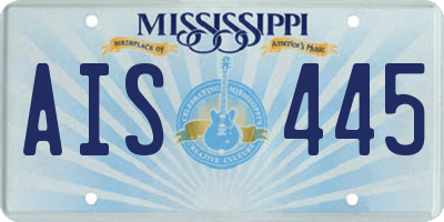 MS license plate AIS445