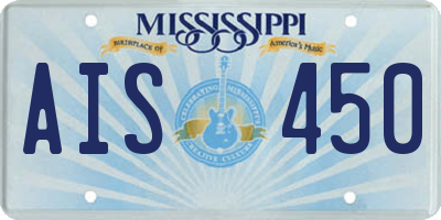 MS license plate AIS450