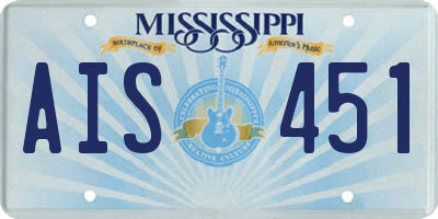 MS license plate AIS451