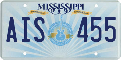MS license plate AIS455