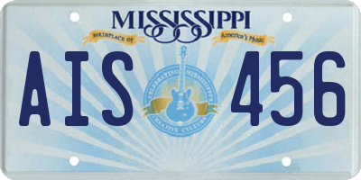 MS license plate AIS456