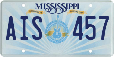 MS license plate AIS457