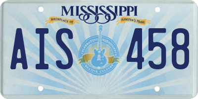 MS license plate AIS458